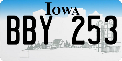 IA license plate BBY253