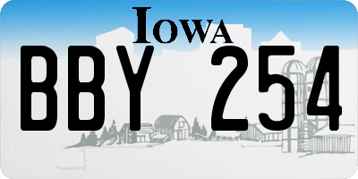 IA license plate BBY254