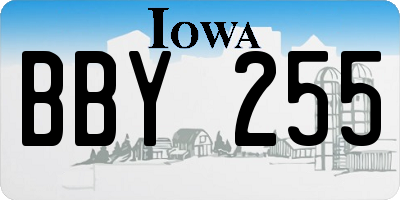 IA license plate BBY255