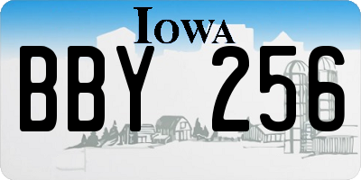 IA license plate BBY256