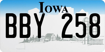 IA license plate BBY258