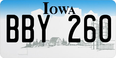 IA license plate BBY260