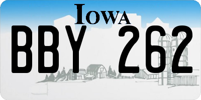 IA license plate BBY262