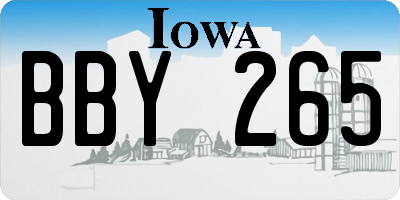 IA license plate BBY265