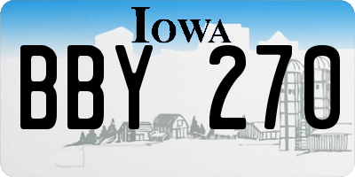 IA license plate BBY270