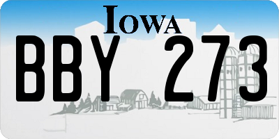 IA license plate BBY273