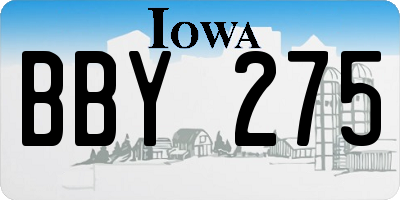 IA license plate BBY275