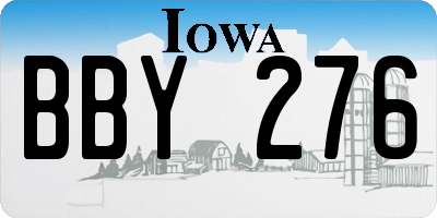 IA license plate BBY276