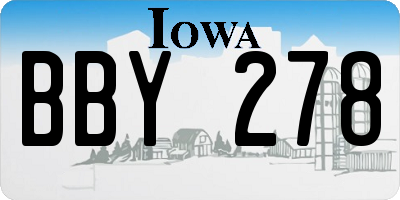IA license plate BBY278