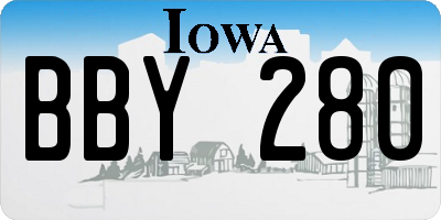 IA license plate BBY280