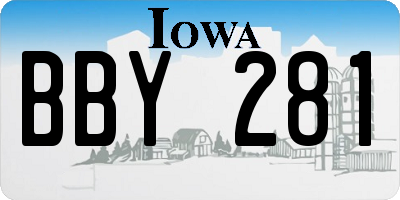 IA license plate BBY281