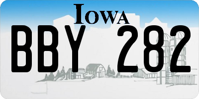 IA license plate BBY282
