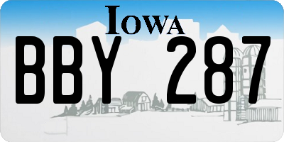 IA license plate BBY287