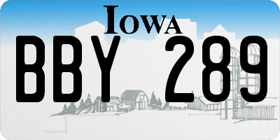 IA license plate BBY289
