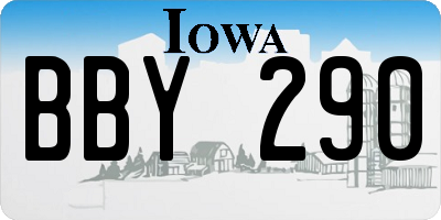 IA license plate BBY290