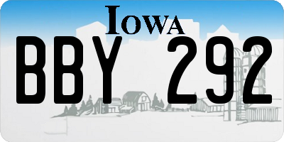 IA license plate BBY292