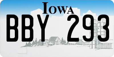 IA license plate BBY293