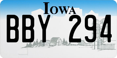 IA license plate BBY294