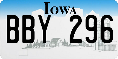 IA license plate BBY296