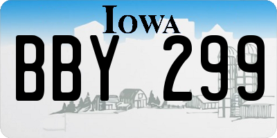 IA license plate BBY299