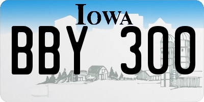 IA license plate BBY300