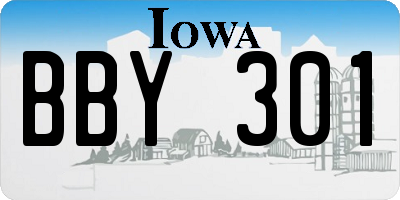 IA license plate BBY301