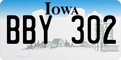 IA license plate BBY302