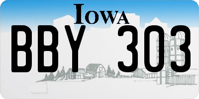 IA license plate BBY303