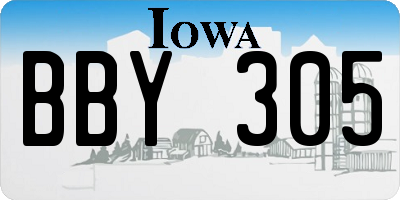 IA license plate BBY305