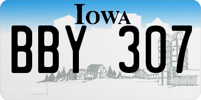 IA license plate BBY307