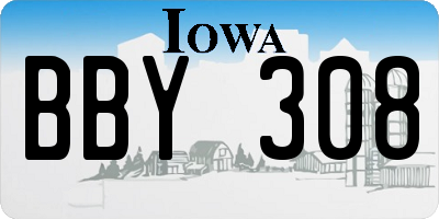 IA license plate BBY308