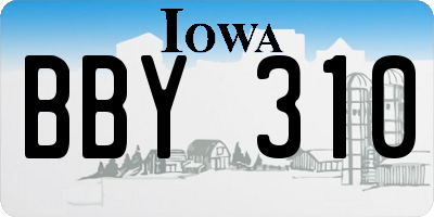 IA license plate BBY310