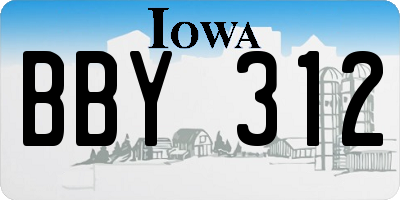 IA license plate BBY312