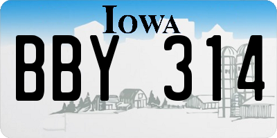 IA license plate BBY314