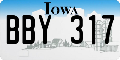 IA license plate BBY317