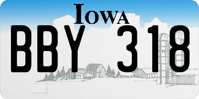 IA license plate BBY318