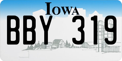 IA license plate BBY319
