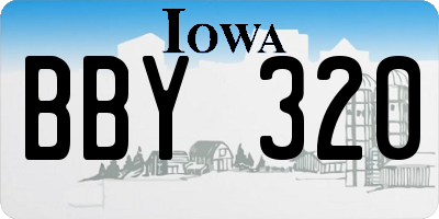 IA license plate BBY320