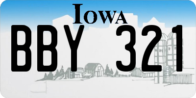 IA license plate BBY321