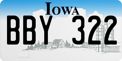 IA license plate BBY322
