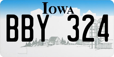 IA license plate BBY324
