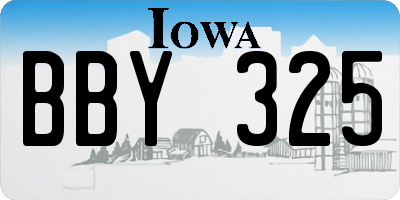 IA license plate BBY325