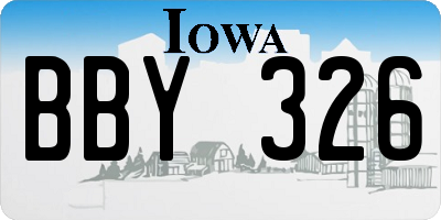 IA license plate BBY326