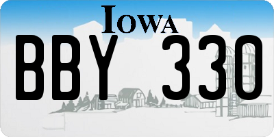 IA license plate BBY330