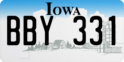 IA license plate BBY331