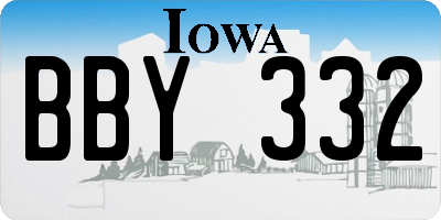 IA license plate BBY332