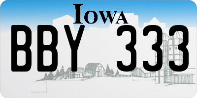 IA license plate BBY333
