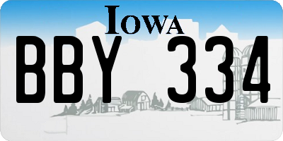 IA license plate BBY334