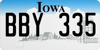 IA license plate BBY335