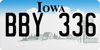 IA license plate BBY336